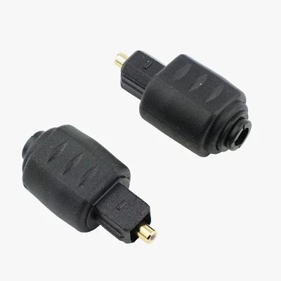 2 Pcs Optical Mini Jack Plug Female To Digital TosLink Male Audio Cable Adapter - Image 1 of 4