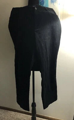 Pantalones para mujer Chaps Ralph Lauren negros de terciopelo de pierna recta talla grande 16 Foto 1 de 4