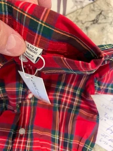 Boys Janie and Jack 6 to 12 month red plaid bodysuit shirt new with tags - Picture 1 of 3