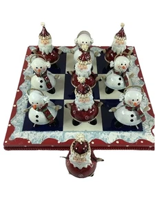 ChristmasTick Tack Toe Board Santa Snowman Figures 12x12 Inches Vintage - Picture 1 of 6
