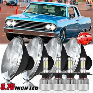 4PCS for Chevy Chevelle 1964-1970 5.75" 5-3/4 6000k LED Headlights Hi-Lo Beam A+ - Picture 1 of 18