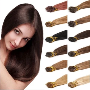 Hot Fusion Stick I-Tip Hair Extensions Pre Bonded Remy European Human Hair 1g - Picture 1 of 100