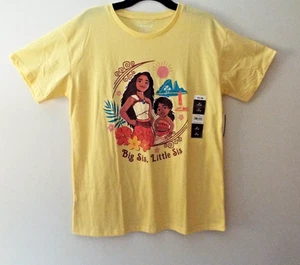 NWT Moana2 Disney Girls' Sisters' Love Big Sis, Little Sis Shirt Yellow XL 14-16 - Picture 1 of 4