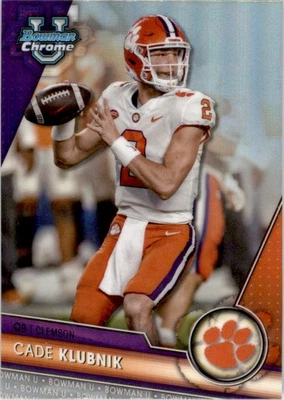 Refractores cromados Cade Klubnik 2023 Bowman University #33 Clemson Tigers Foto 1 de 2