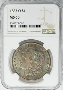 1887-O Morgan Silver Dollar $ MS65 Color NGC 950572-88 - Picture 1 of 5
