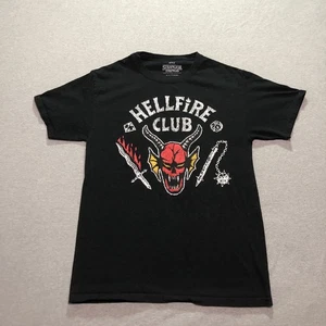 Stranger Things T Shirt Donna S Stampa Grafica Hellfire Club Devil Maglietta Nera - Foto 1 di 8