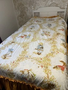 Vintage 70s Holly Hobby Canopy Bed cover 57 x 81. Cottagecore Prairie - Picture 1 of 5