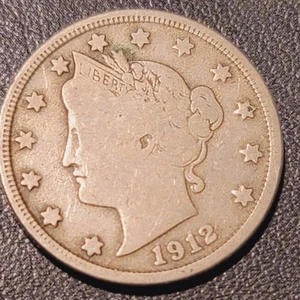 1912-D FINE LIBERTY NICKEL - Picture 1 of 6
