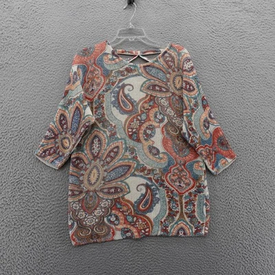 Suéter túnica floral cachemira Chicos talla 2 grande multicolor mujer recorte trasero Foto 1 de 4