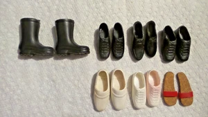 Vintage Lot of KEN DOLL Fashion Doll SHOES Sandals, Boots, White, Black - Imagen 1 de 4