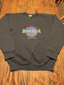 Vtg 90s Hard Rock Cafe Houston Save the Planet Crewneck Sweatshirt Sz L USA 5050 - Picture 1 of 8