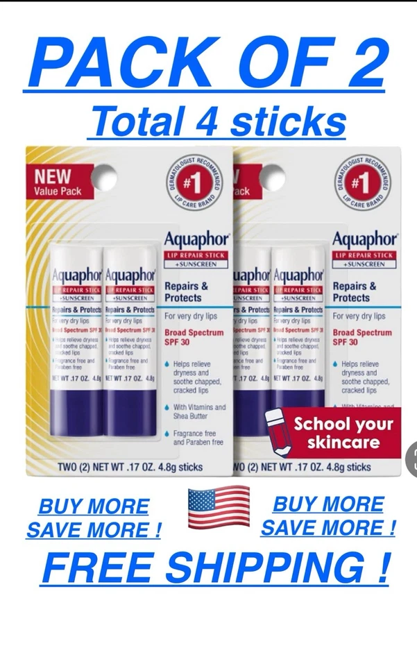 12 Sticks Aquaphor Lip Repair Stick 0.17 Oz Each
