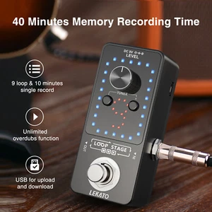 LEKATO Loop Guitar Effect Pedal 9 Waves Slot Looper Record 40 mins Tuner USB MTP - Picture 1 of 8