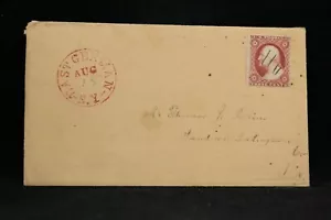 New York: DDR 1858 (um) #26 Brief + Brief, rote CDS, DPO Chenango Co - Bild 1 von 3