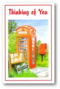 Country Phonebox THINKING OF YOU Card With Bible Text Matthew 6:32 - EB8786 - Picture 1 of 1
