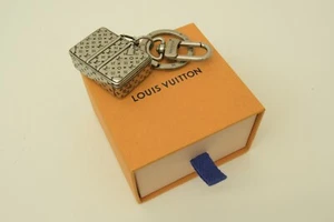 Authentic Louis Vuitton Silver Plated Luggage Keychain Logo Jewelry Accessory - Picture 1 of 12
