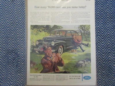Ford Super Deluxe 1941 4 puertas autos de 5000 dólares original revista de color anuncio promocional Foto 1 de 3
