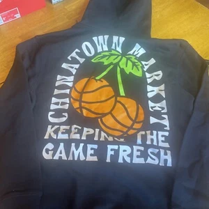 Men's Chinatown Market Keeping the Game Fresh Black Basketball Cherries Hoodie - Picture 1 of 5