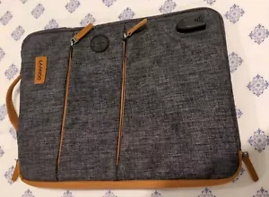 Domiso ipad Tablet Laptop Sleeve Gray & Tan Gently Used size 11x9 - Picture 1 of 8