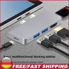 USB 3.0 HUB HDMI Dock Station - Compatible for Microsoft Surface Pro 8 (Silver)