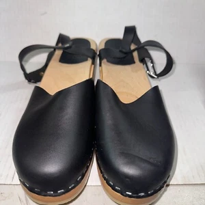 Swedish Clogs Sandals Maguba Monterey Black Size US Womens 10/ EU 40 - Picture 1 of 6