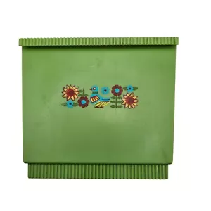 Vintage 60s/70s Green Plastic Bird & Flower Napkin Holder - Picture 1 of 10