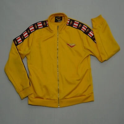 Jaqueta de pista Forever 21 pônei amarela listrada acabamento ativo zíper completo masculina tamanho (S) - Imagem 1 de 4