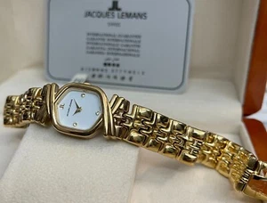 Classy Watch Jacques Lemans Swiss Made 10 Micron Gold Plated JL-696 White - Picture 1 of 6