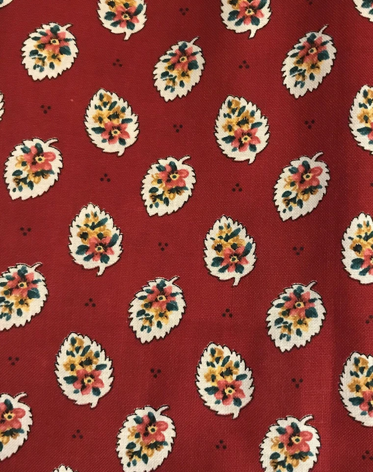Vera Bradley 1 Fabric Piece 20” X 20” Retired Rare Red Leaf Crafts Sewing - Image 1 of 1