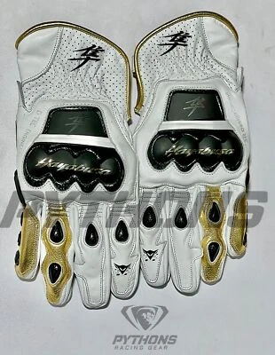 Suzuki Hayabusa Motorcycle Motorbike Racing Leather Gloves - Image 1 of 2