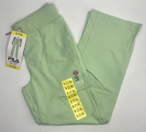 Girls Size S (7/8) FILA Elastic Waistband Wide Leg Pants With Drawstring Green - Picture 1 of 6