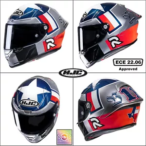 HJC RPHA 1 Ben Spies Replica Full Face Racing Motorcycle Helmet FIM Silverstar - Picture 1 of 9