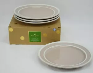 Kate Spade New York geformte gestreifte Essteller beige 10,5 im 4er Set - Bild 1 von 7
