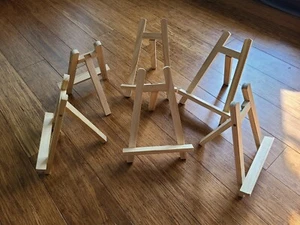 6 x Small 10" Tabletop Wood Easel Mini Tripod Holder Display Stand - Picture 1 of 2