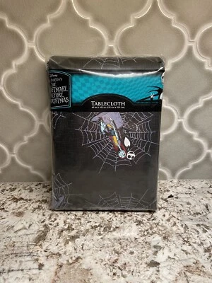 Nightmare Before Christmas plastic/flannel 60”x102” tablecloth Halloween party - Image 1 of 4