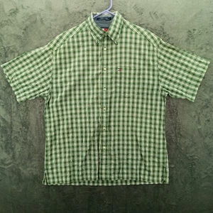 Tommy Hilfiger Hemd Herren L grün kariert Kurzarm Freizeit Knopfleiste Kragen 1999 - Bild 1 von 15