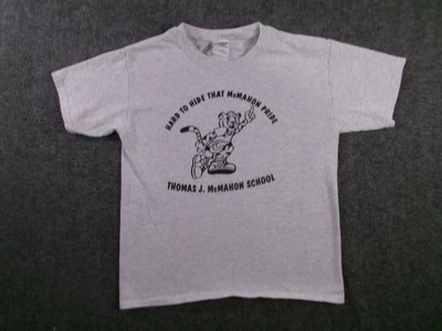 Thomas J McMahon School Shirt Youth M  Tiger Mascot Gray Graphic Tee - Image 1 of 4
