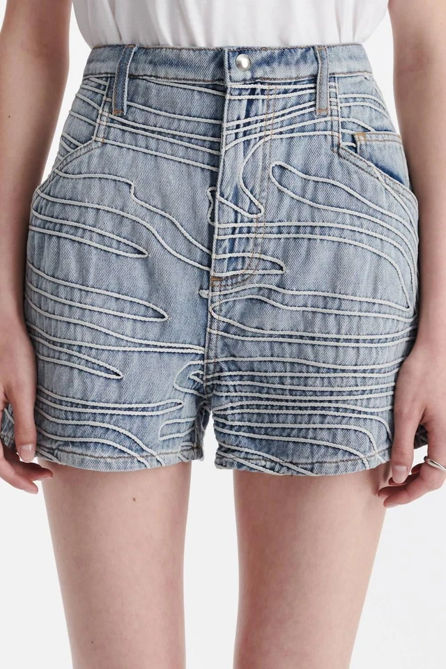 Pantalones cortos de vinilo de tiro alto Iro azules Foto 1 de 1