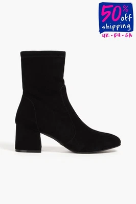 RRP€550 STUART WEITZMAN Suede Leather Ankle Boots US7 UK4.5 EU37.5 Black - Image 1 of 4