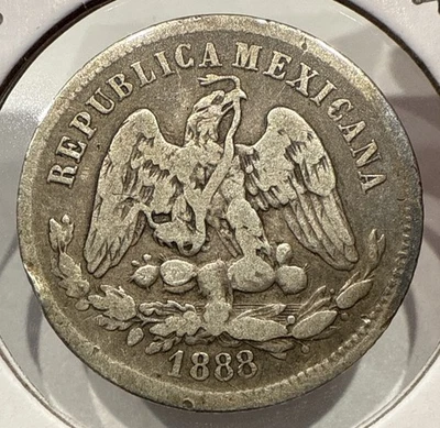 Moneda 25C Plata México 25 Centavos 1888 Mo Ciudad de México Casa de la Moneda Foto 1 de 4