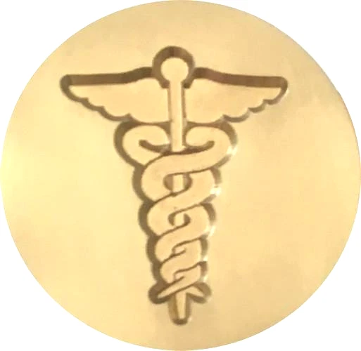 Sello de cera Caduceo cabeza grabada; Doctor / Símbolo de curación Foto 1 de 1