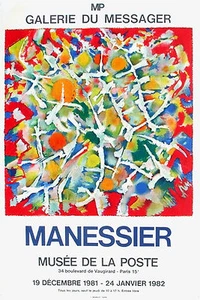 Alfred Manessier / Musée de la Poste/ Affiche / Lithographie 1981 / Abstrait - Imagen 1 de 1