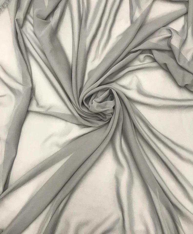 Gray Sheer High Multi Chiffon Solid Fabric, 100% Polyester 58" wide - Image 1 of 1