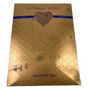 Victorias Secret Thigh Highs Sheer Small Buff Nude Lingerie for Legs Lace Top - Picture 1 of 5