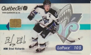QUEBECTEL - LA PUCE $ 10 PHONE CARD - 1999/2000 BRAD RICHARD OCEANIC LHJMQ - Picture 1 of 2