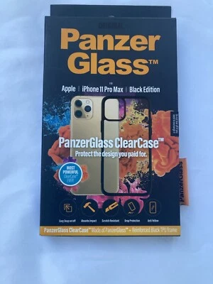 PanzerGlass  iPhone 11 Pro Max Clear Glass Case Black TPU Frame - Image 1 of 4