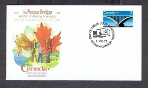 CANADÁ Y ESTADOS UNIDOS PUENTE DE LA PAZ FLEETWOOD CACHET 1977 FDC EN MUY BUEN ESTADO SIN AÑADIR - - Imagen 1 de 1