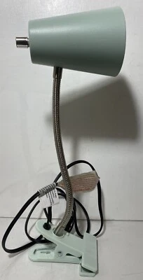 Clip On Gooseneck Green LED Light Corded Intertek Desk Lamp College Flexible - Image 1 of 4