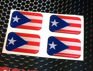 Juego de 2 o 4 pegatinas 3D emblema calcomanía abovedada bandera de Puerto Rico 1.75"x1.1" - Imagen 1 de 8