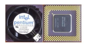 Intel Pentium 150 MHz Socket 7 CPU SU071 with Attached Heatsink/Fan Vintage GOLD - Picture 1 of 1